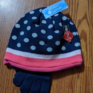 Winter Originals brand girls 2 piece winter hat an